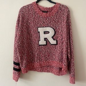 Rag and bone size, small, knit sweater with letter R